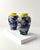 Japanese Chinoiserie Style Blue and Yellow Porcelain Bud Vases, 1960s, Set of 2 For Sale - Image 4 of 8