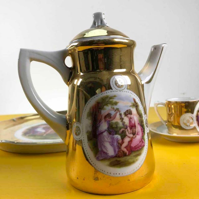 Viennese Porcelain Service with Golden Decorations, Set of 6 For Sale - Image 11 of 17