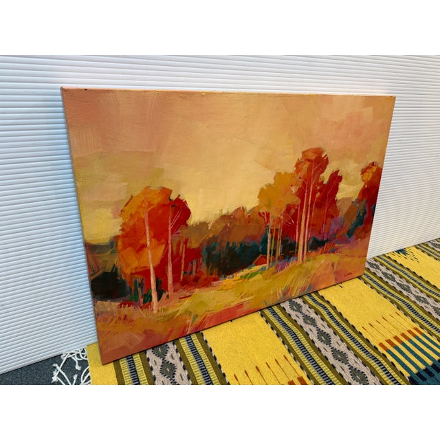Design Plus Gallery presents an Original Oil Painting of Autumn with Lemonlight by Karen White. This is an authentic 2015...