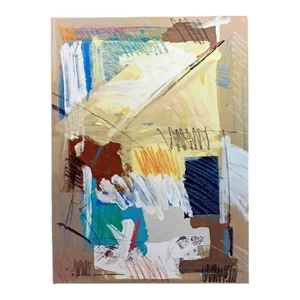 1990s Baker Abstract Mixed-Media Print on Paper, Hand Signed