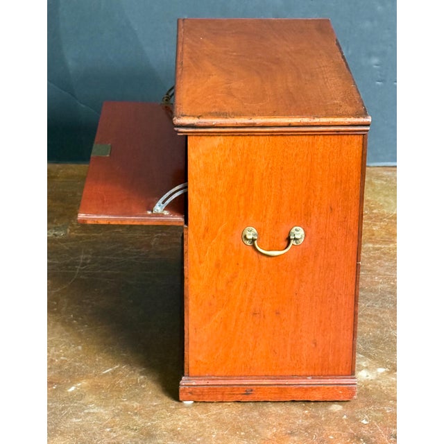 Wood English Lift-Top Folding Front Chest of Mahogany From the Edwardian Era For Sale - Image 7 of 14