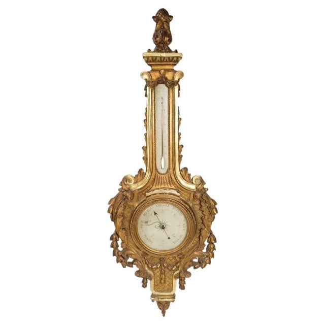 Wood Louis XVI French Barometer, 1700s For Sale - Image 7 of 7