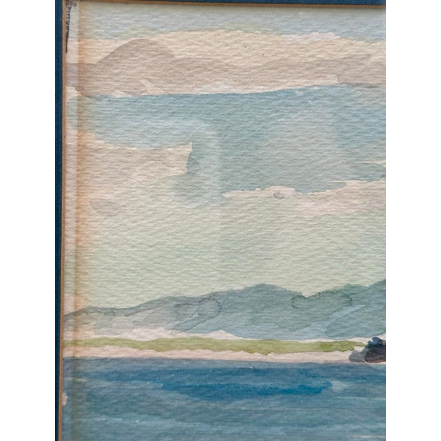 Irish Mid-Century Coastal Landscape Watercolor Painting, Inscribed 1983, Bernard McDonagh. For Sale - Image 9 of 11