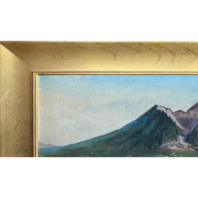 Early Oil Painting - Landscape - Mount Vesuvius and the Bay of Naples, Italy, Signed For Sale - Image 11 of 16