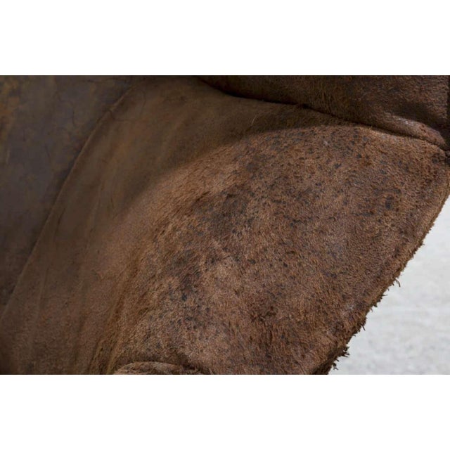 Gently Used Suede Leather Restoration Hardware Chair For Sale In Philadelphia - Image 6 of 7