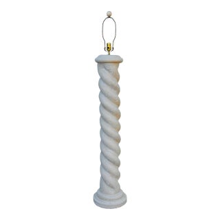 Plaster Spiral Column Floor Lamp After Michael Taylor For Sale