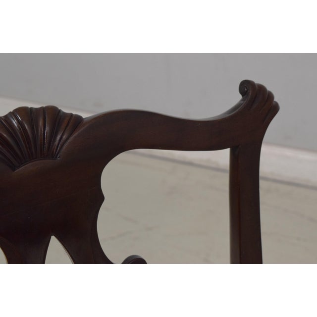 1990s Set of 8 Stickley Mahogany Chippendale Dining Room Chairs For Sale - Image 5 of 11