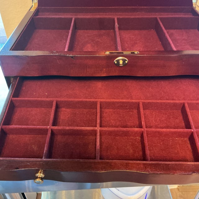 3 Drawer Lift-Top Locking Jewelry Box For Sale - Image 11 of 11