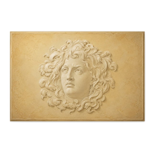 Paper Atelier Aria Lumae Wilhelm Zahn Style Pompeian Medusa Gorgoneion Trompe lOeil Relief Fine Art Gallery Board Print 30 X 20 For Sale - Image 7 of 18