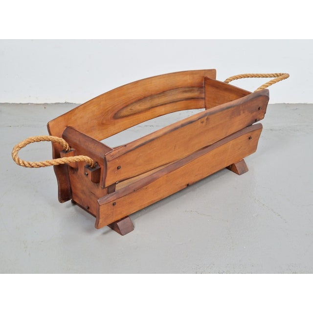 Brown Brutalist Rope Magazine Rack, 1960s For Sale - Image 8 of 11