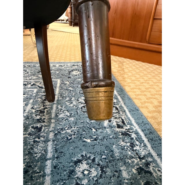 Late 20th Century Late 20th Century Milling Road for Baker Furniture Louis XVI Walnut & Grey Faux Leather Fauteuils For Sale - Image 5 of 8
