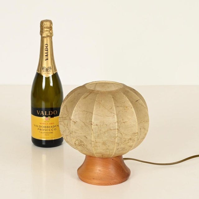 Wonderful and unique cocoon table lamp with a marvelous beige patina and a marbled finish. This stylish lamp was designed...