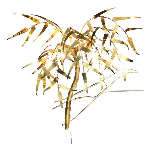 Palm Tree Wall Light from Daniel dHaeseleer, 1970s For Sale