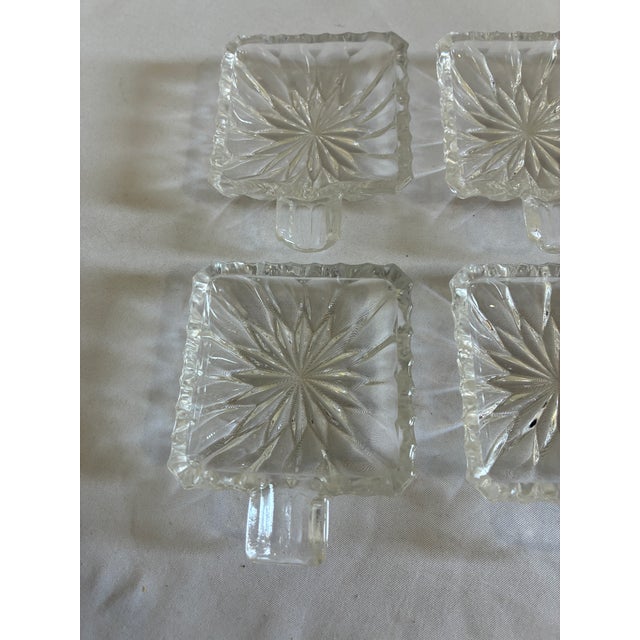 Vintage Mid-Century Pressed Glass Starburst Spoon or Knife Rests - Set of 6 For Sale In Oklahoma City - Image 6 of 9