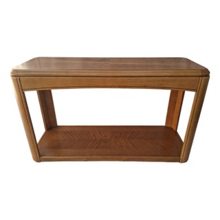 Postmodern 2-Tiered Oak Console / SofaTable For Sale