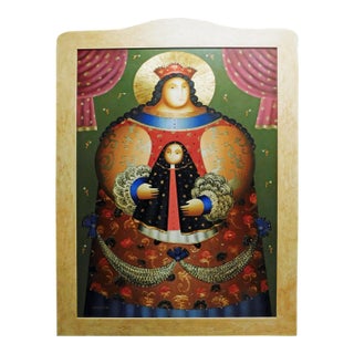 Anton Arkhipov Madonna Christ Original Painting on Canvas Artist Framed Listed For Sale