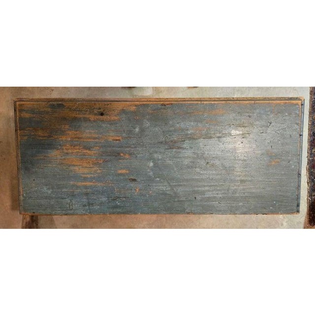 Folk Art 18th Century Original Blue Painted Blanket Chest From New England For Sale - Image 3 of 4