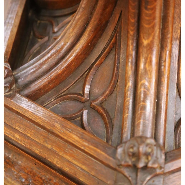 19th Century French Gothic Revival Oak Ecclesiastical Church Chair For Sale - Image 9 of 12