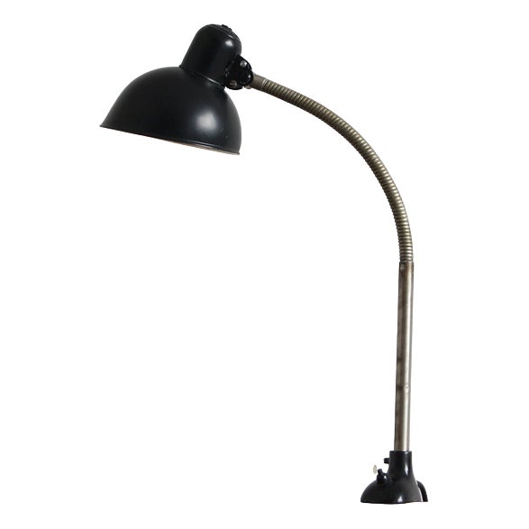 Bauhaus Black Table Lamp by Christian Dell for Kaiser Leuchten, 1950s For Sale