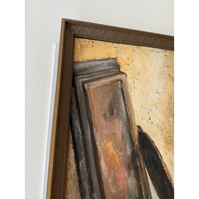 Antonia J. Greene Still Life With Painting, Glass, and Candle, 1930s Oil on Board, Framed For Sale In New York - Image 6 of 12