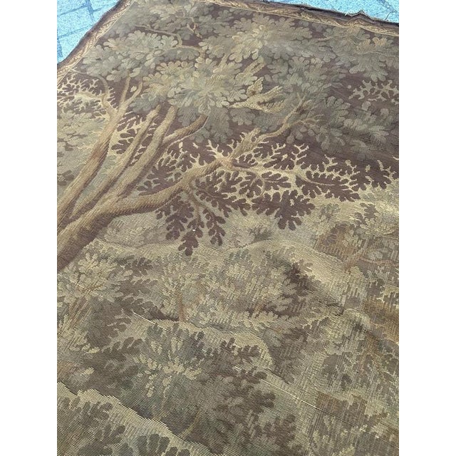 Mid-Century French Aubusson Jacquard Halluin Verdure Mallard Tapestry, 1940s For Sale - Image 12 of 18