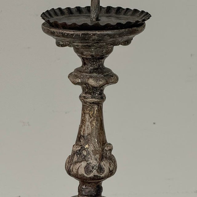 Pair of 18th Century Italian Baroque Silver Gilded Candlesticks For Sale - Image 10 of 18