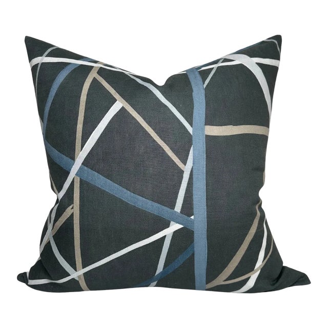 Simpatico Blue Abstract Pillow Cover, 20x20 Pillow For Sale