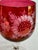 Late 19th Century Bohemian Floral Etched Cranberry Iridescent Glass Goblets, Set of 6 For Sale In Phoenix - Image 6 of 12