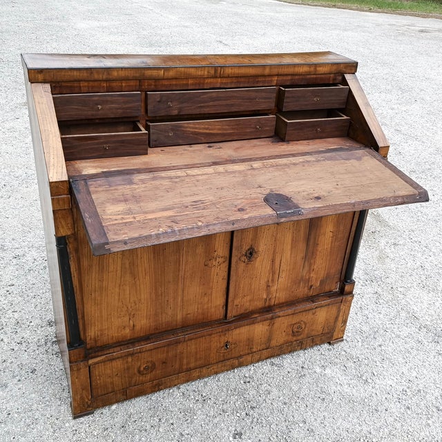 Antique Empire Era Secretaire with Doors For Sale - Image 4 of 9
