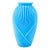 Vintage Sculptural Blue Art Glass Ribbed Swirl Vase Anchor Hocking Mid-Century Modern Art Deco For Sale