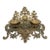 Antique 19th Century French Rococo Cast Brass Double Inkwell For Sale
