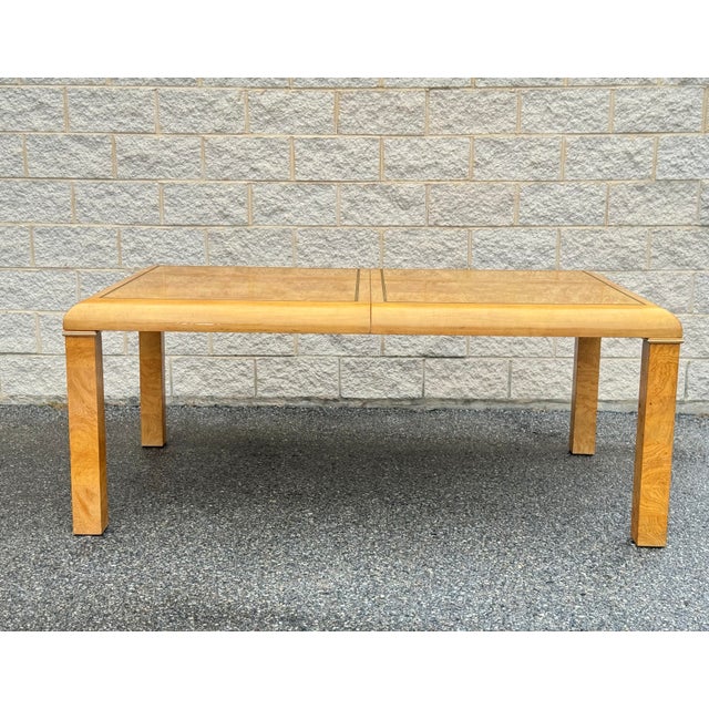 This vintage dining table from American of Martinsville in a classic Parsons design. It measures 30 inches in height, 74...
