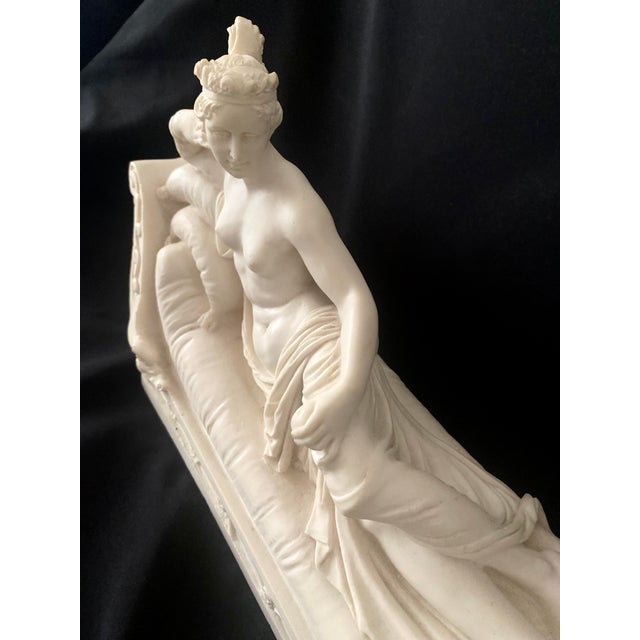 Traditional Vintage Sculpture by Amilcare Santini Depicts Pauline Bonaparte Borghese Sister of Napoleon Bonaparte.. For Sale - Image 3 of 17
