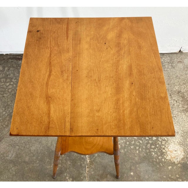 Wood Antique Turned Wood Two Tier Table or Plant Stand For Sale - Image 7 of 8
