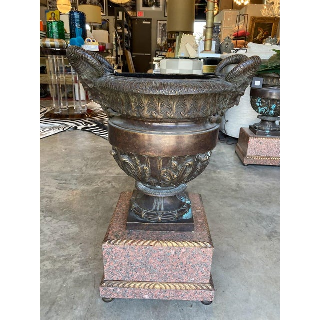 Late 19th Century Antique Bronze Ram Urns - A Pair For Sale - Image 4 of 7