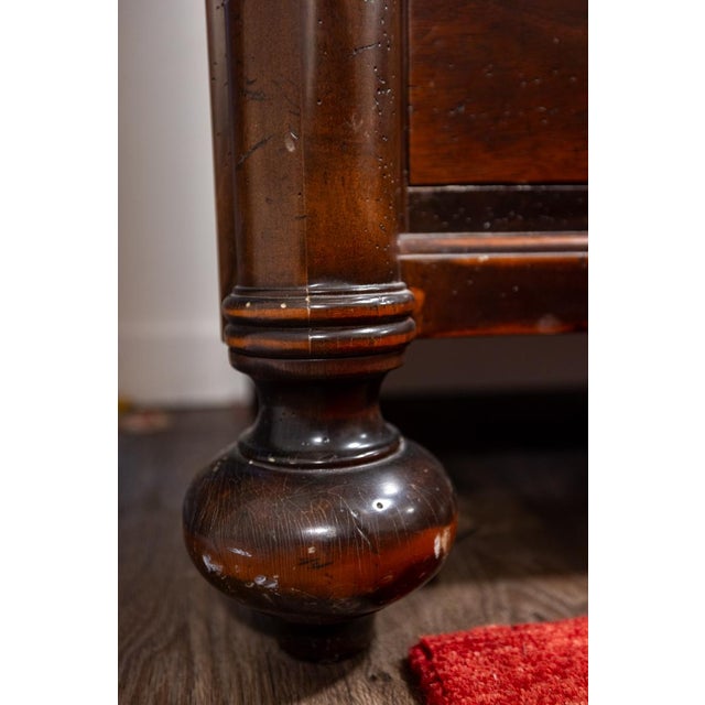 Antique American Empire Revival Mahogany Chest of Drawers With Turned Columns, C. 1900 For Sale - Image 4 of 15