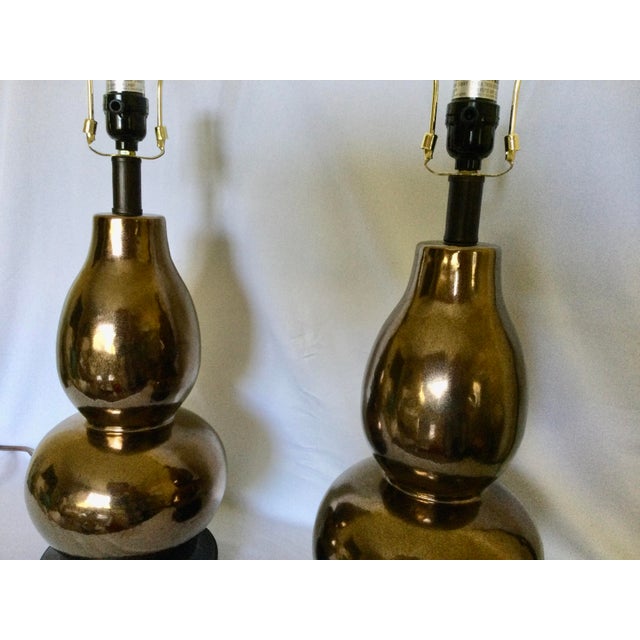 Vintage Christopher Spitzmiller Style Gourd Lamps, Set of Two For Sale - Image 12 of 18