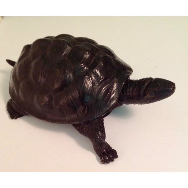 Vintage Bronze Turtle Figurine For Sale - Image 11 of 11