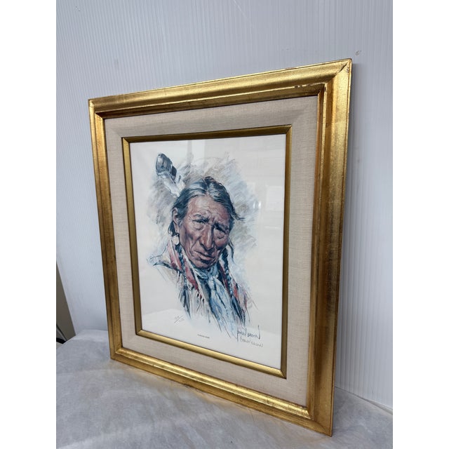 Native American Harley Brown Sitting Eagle Lithograph, Signed For Sale - Image 3 of 12
