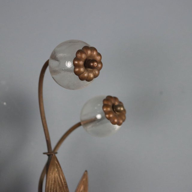 Italian Wall Lamps in Burnished Metal and Glass, Set of 2 For Sale - Image 3 of 7