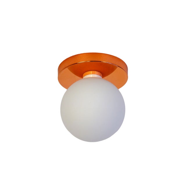Not Yet Made - Made To Order Globe Flush Mount Copper, 5 Inch Glass Globe, by Research.Lighting, Modern, Minimal For Sale - Image 5 of 6