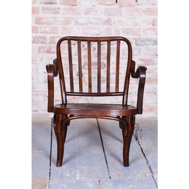 Thonet Art Deco Armchair in Beech attributed to Josef Frank for Thonet, Czech, 1930s For Sale - Image 4 of 11