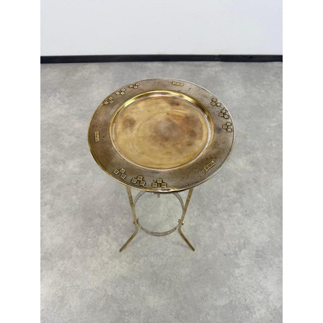 19th Century Art Nouveau Brass Plant Stand in the style of Wiener Werkstätte, 1890s For Sale - Image 5 of 11