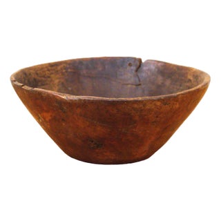Large Swedish Folklore Carved Birchwood Bowl For Sale