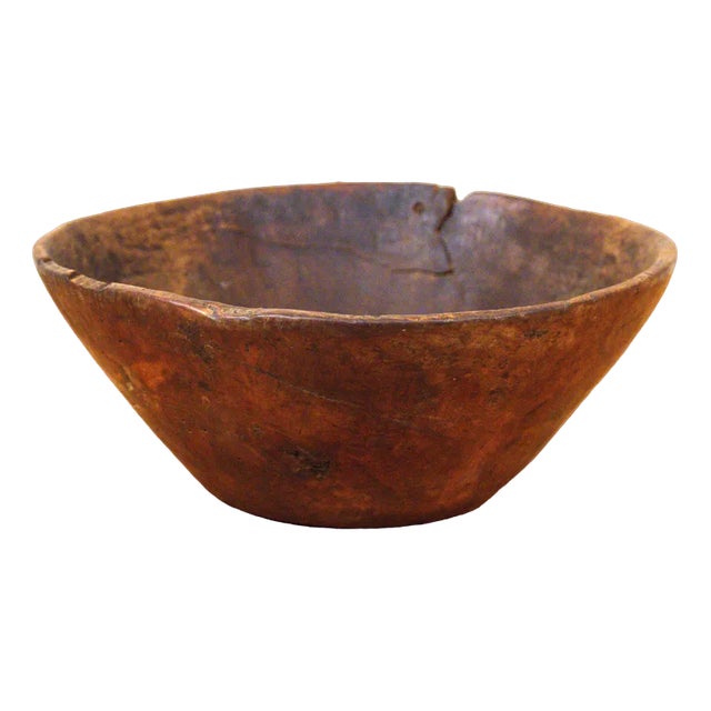 Large Swedish Folklore Carved Birchwood Bowl For Sale