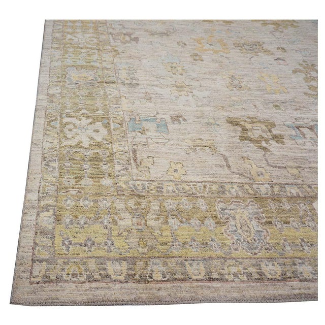 Slate Gray 21st Century Turkish Oushak Wool 10x13 Slate & Olive Green Handmade Area Rug #1144096 For Sale - Image 8 of 15