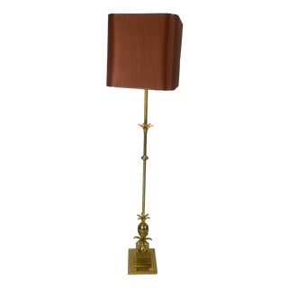 Hollywood Regency French Brass Floor Lamp in the style of Maison Charles. France, 1970s For Sale
