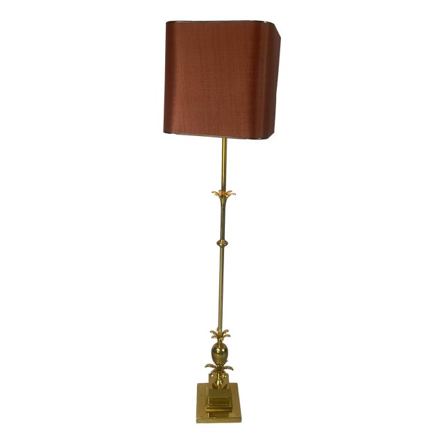 Hollywood Regency French Brass Floor Lamp in the style of Maison Charles. France, 1970s For Sale