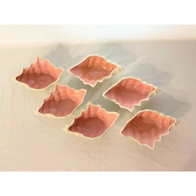 2000 - 2009 Darling Coastal Pink & White Ceramic Bowl Set- 7 Pieces For Sale - Image 5 of 9