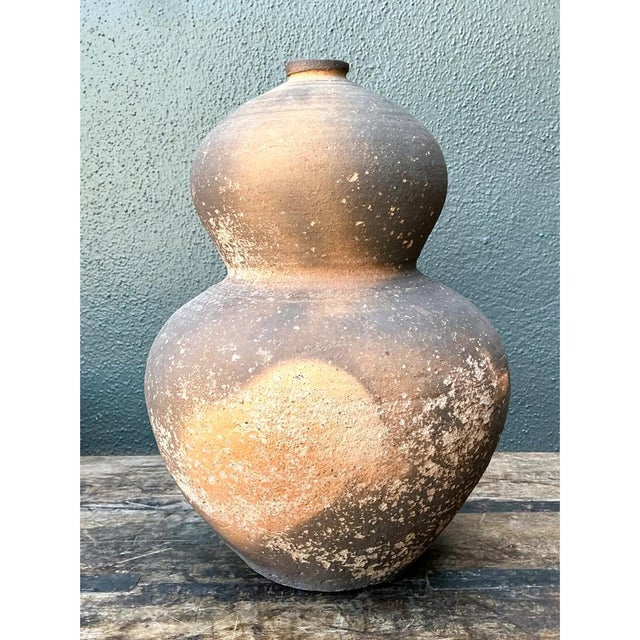Vintage Double Gourd Ceramic Vase For Sale - Image 9 of 12